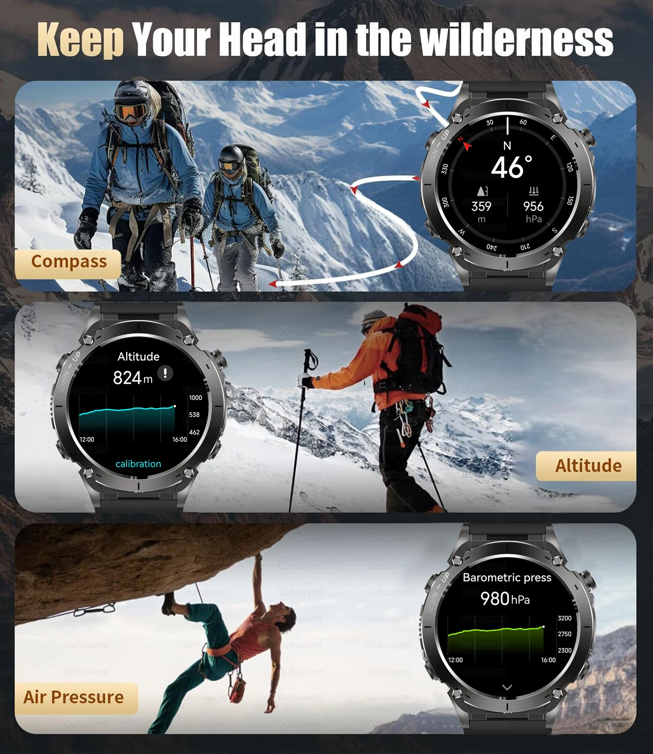 2025 ใหม่ GPS สมาร์ทนาฬิกาสําหรับชายยุทธวิธี Smartwatch เข็มทิศเครื่องวัดระยะสูง Barometric 10ATM IP69K กันน้ํา AMOLED นาฬิกาสําหรับ Man