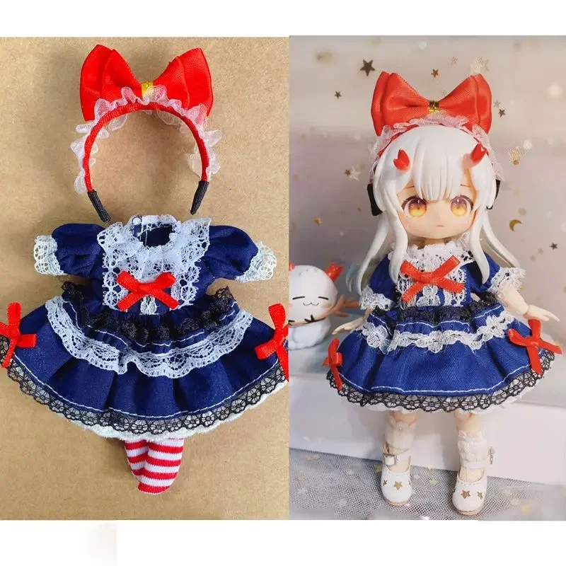 

Комплект одежды для куклы BJD подходит для размера 1/3 1/4 1/6 1/8 Blyth bjd, милая синяя юбка, платье, аксессуары для кукол (три точки)