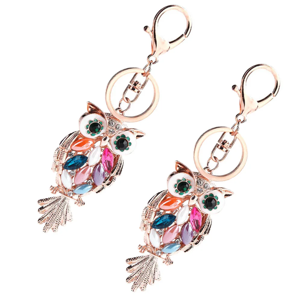 

2Pcs Owl Design Keychains Durable Lightweight Decorative Backpack Bag Pendants Hanging Key Hanging Ornament Owl Shape Key Chains