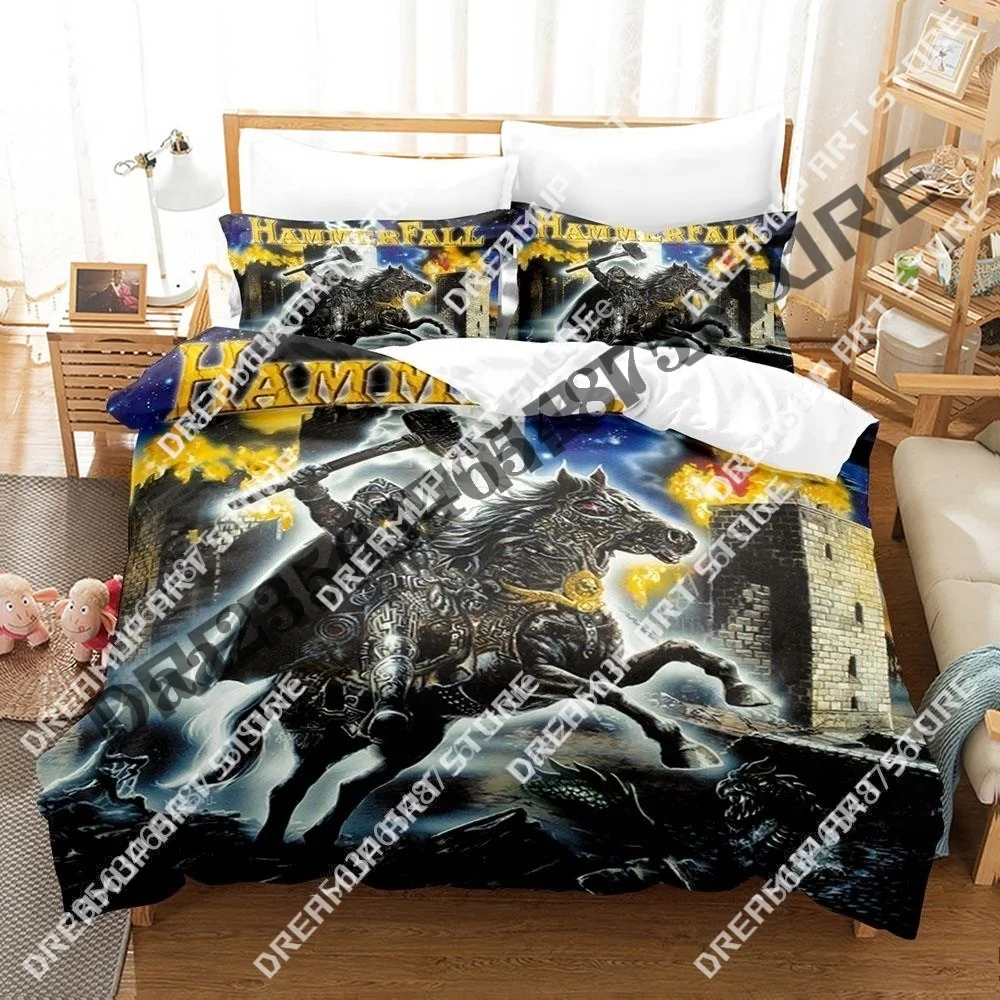 

3D Print Hammerfall Band Bedding Set Twin Queen King Full Size Duvet Cover Pillowcase Bed boys girls Adult Home Textiles