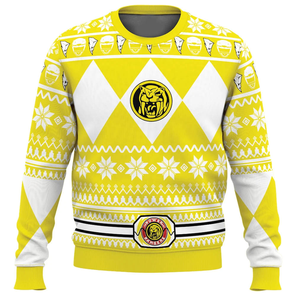 Men's and Women's Winter New Mighty Morphin Multi Color Ranger Power Ranger Ugly Christmas Sweater Christmas Party Hoodie view 2