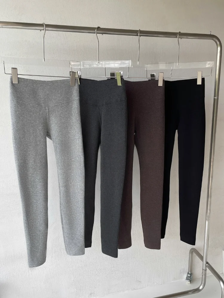 

High-Waist Fce Lined Thi Yoga Pants Women's Autumn Winter Long Tummy Control Butt Lifting arkskin Pants