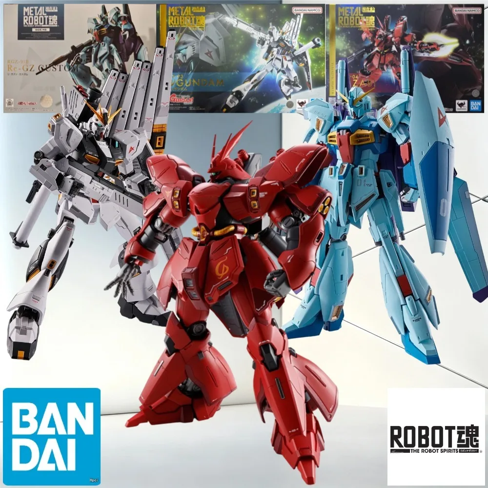 BANDAI SPIRITS METAL ROBOT Spirits Char's Counterattack Re-GZ Custom Nu Gundam Sazabi Action Figure Set Premium PVC Toys