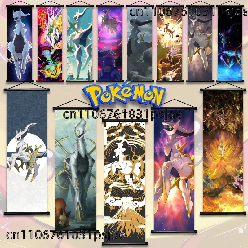 

Декор прокрутки Arceus Pokémon, прочная ткань, показывает мифологические сценарии, для Arceus - тематических комнат, высокое качество визуального праздника