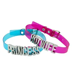 Punk Sexy Letters Custom Choker Collar Necklace Men Women Unisex Personalized Kawaii Candy Pvc Customized Cosplay Party Jewelry