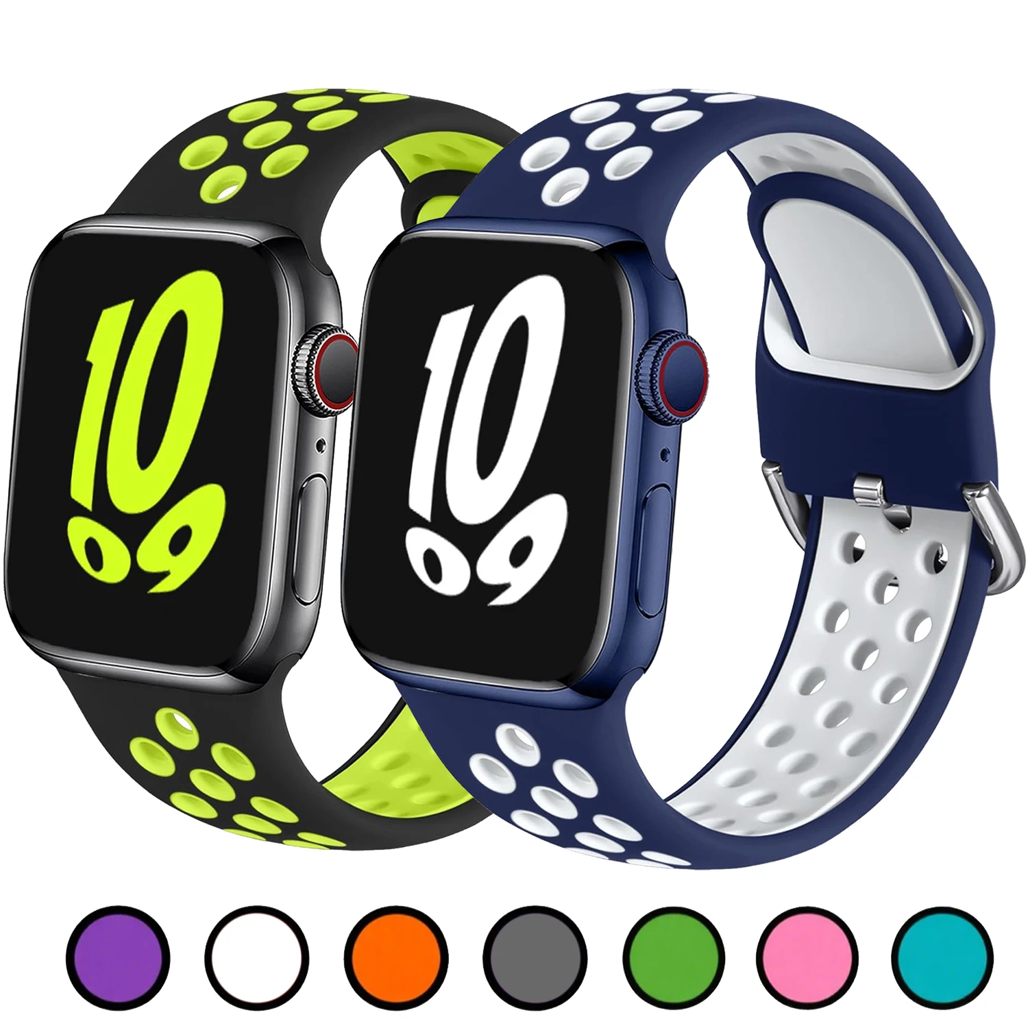 Silikonarmband für Apple Watch 46 mm 42 mm Sportarmband für Iwatch Serie 11 10 9 8 SE 3 Ultra 49 mm 45 mm 41 mm 44 mm atmungsaktives Band