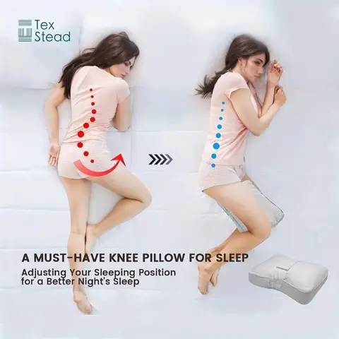 Ergonomic Knee Pillow 1pc with Adjustable Strap And Washable Cover Lightweight Design Side Sleeper Support for Pregnancy And Off