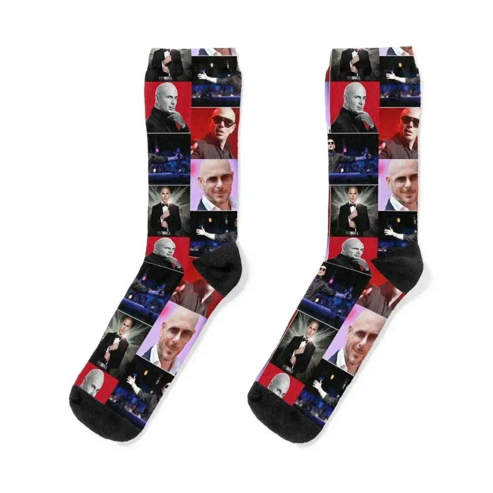 

Pitbull American rapper Aesthetics Photos Compilation Collage - 1 Socks compression tennis gifts winter gifts Socks Male Women's