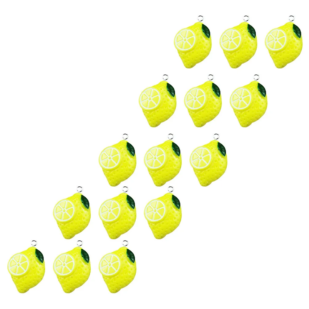 

30Pcs Safe Skin Friendly Lemon Shape Alloy Resin Pendants for DIY Jewelry Making Earring Necklace Bracelet Keychain Sweater