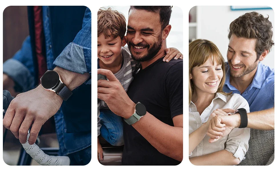 Nylonowy pasek No Gap do Samsung Galaxy Watch 7 6 5 4 40 mm 44 mm 5 Pro Band Bransoletka na rękę do zegarka 4/6 Classic 46 mm/47 mm Pasek