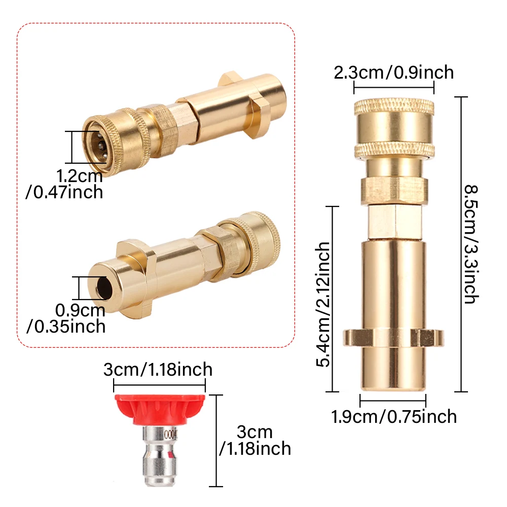 large round head copper aluminum high pressure water gun 08-Kach K series connector nozzle set K2-K7k for foam pot accessories