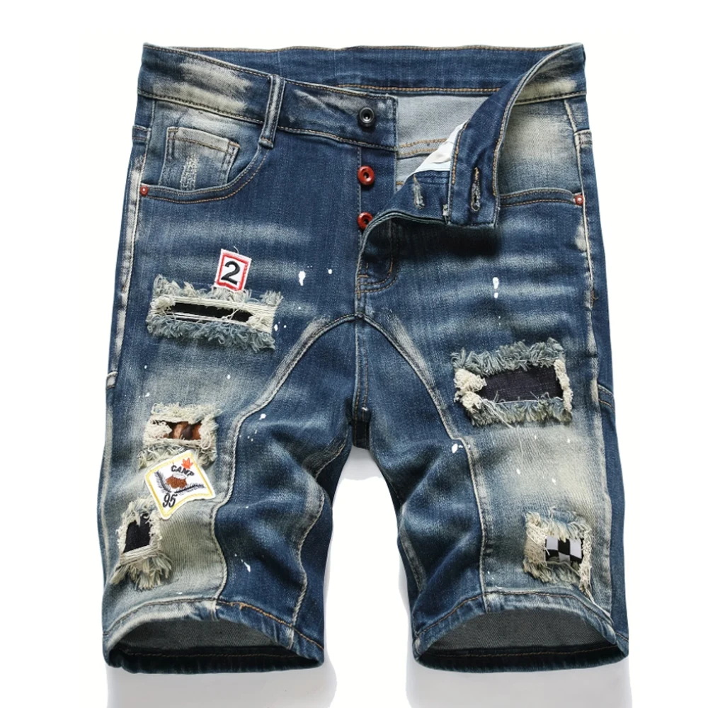 New Fashion Mens Ripped Short Jeans Brand Clothing Bermuda Homme Cotton Casual Shorts Men Denim Shorts Male