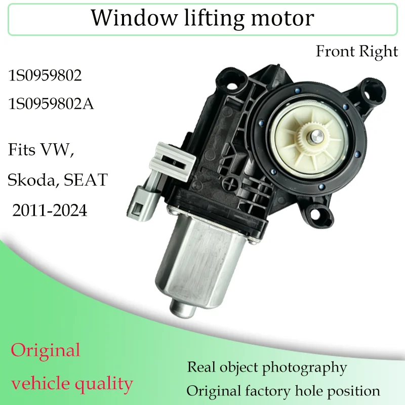 Raamheffermotor compatibel met Volkswagen, Skoda en SEAT, OE onderdeelnummers: 1S0959801/A, 1S0959802/A, 1S0959811, 1S0959812