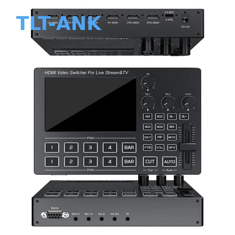 Fotografia 6: Monitor de 5 Polegadas com HDMI 1080P/60Hz, Switcher Tipo-C 3.0 e Placa de Captura de Áudio Multicanal para Acessórios de Vídeo