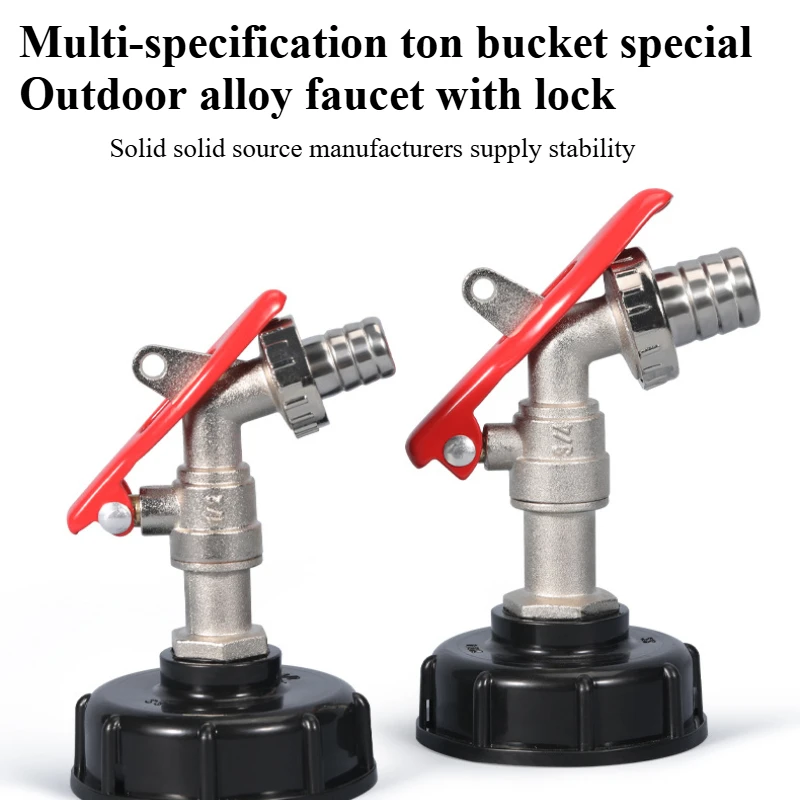 Fittings Ton Barrel Adapters Ton Barrel Switches Brass IBC Faucet 1/2 Inch Valve with Lock