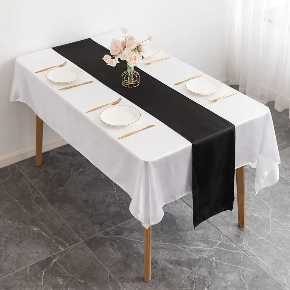 Luxury Satin Table Runner Solid Color 12x108 Inch Table Cover Silk Table Runner Banquet Table Decor