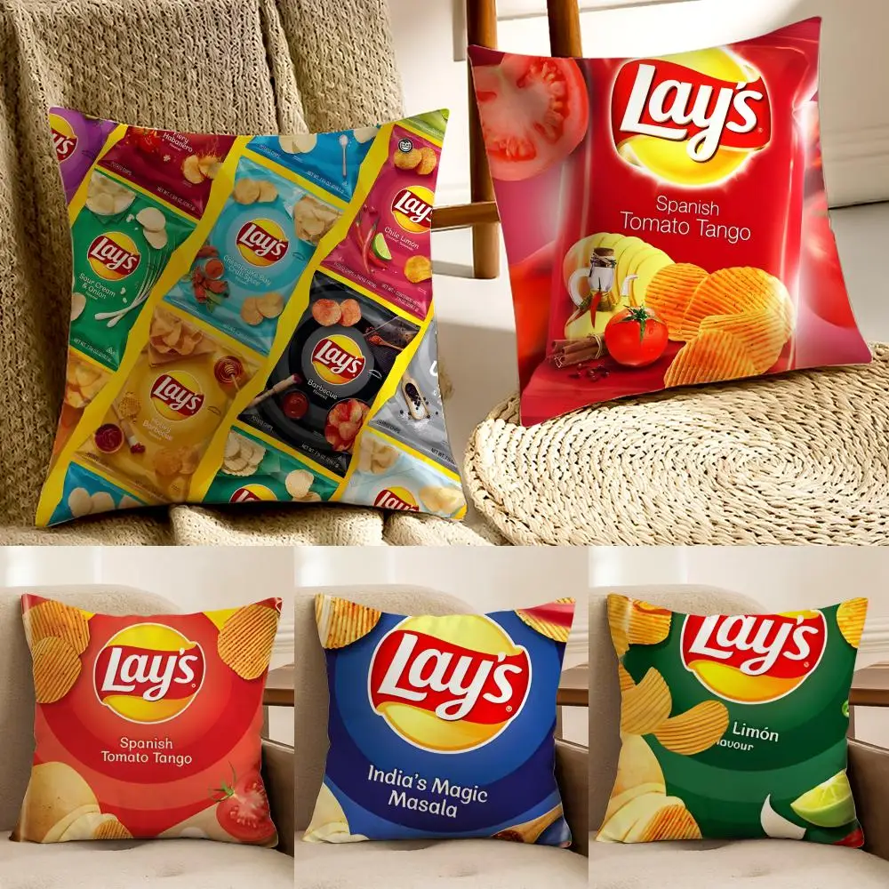 Trending Lay's  Fun Food Cushion Cover Pillowcase Anti-dustmite living Room Sofa Decor Cushion Room