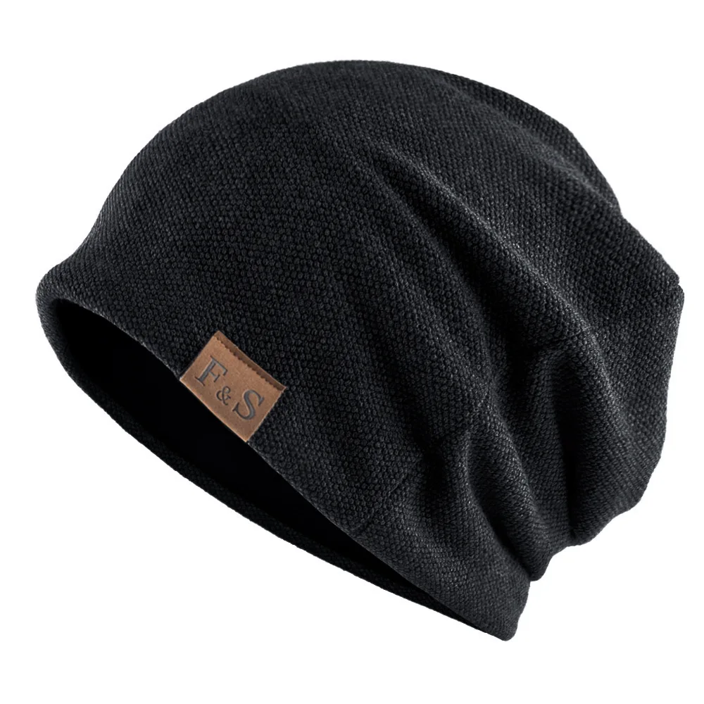 Knitted Hat Women's Autumn And Winter Thin Casual Loose Big Head Confinement Hat Nightcap Windproof And Warm Pile Hat