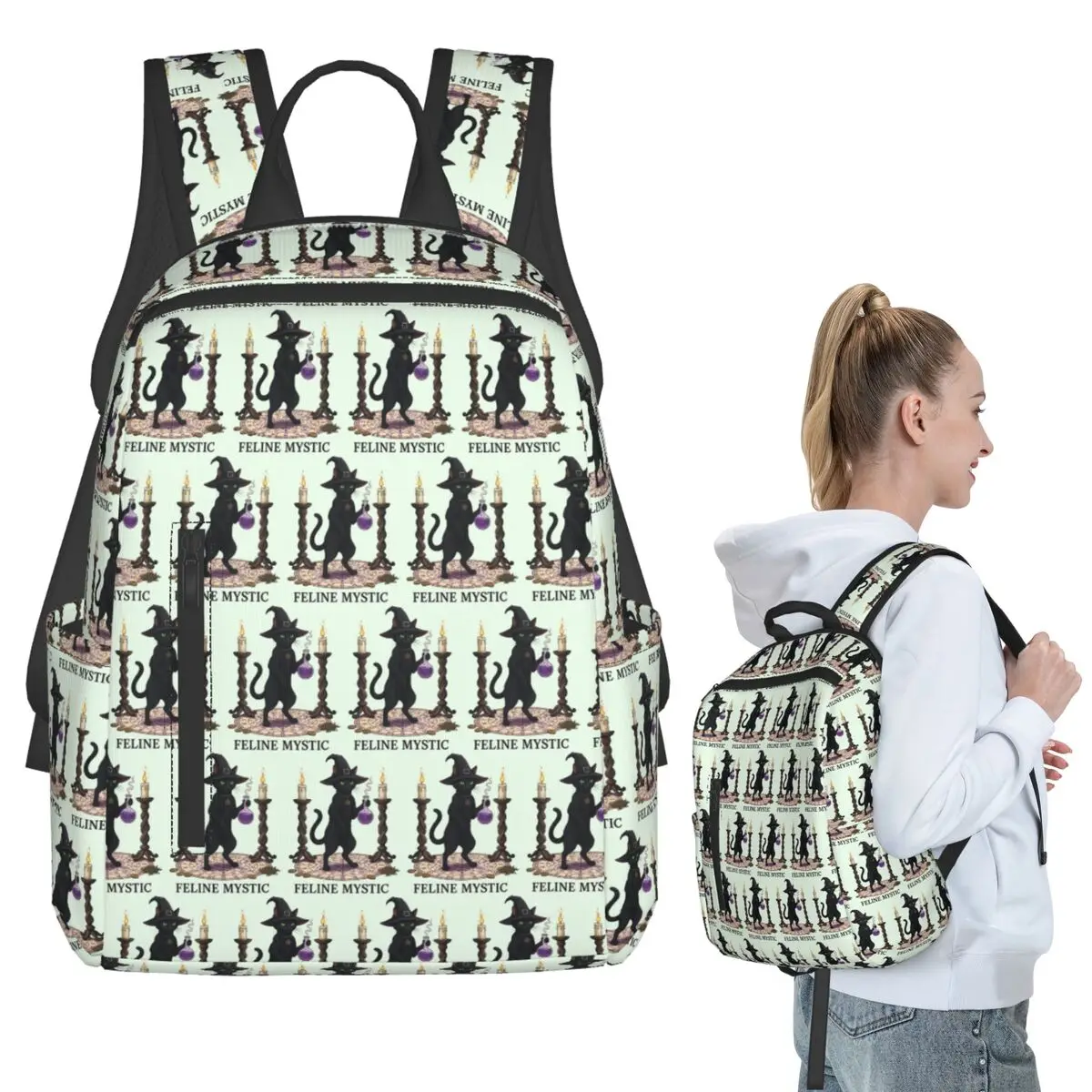 

Feline Mystic Backpack Student BookBag Children School Bag Computer Shoulder Bags Boys Girls