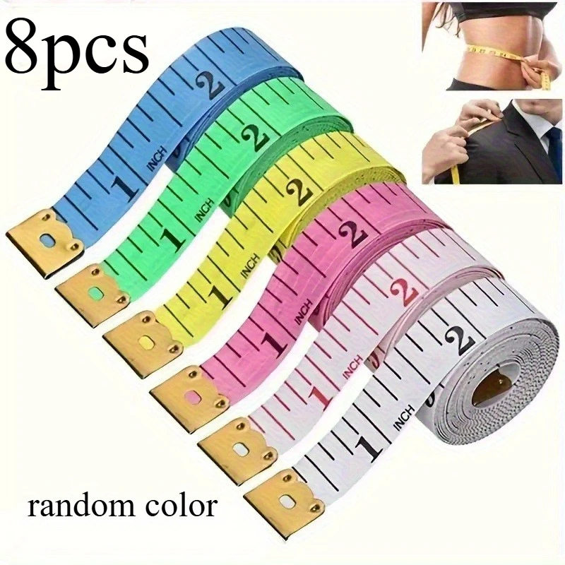 8pcs Retractable tape measure with a locking device - suitable for sewing, cutting and body measurement  is compact and portable