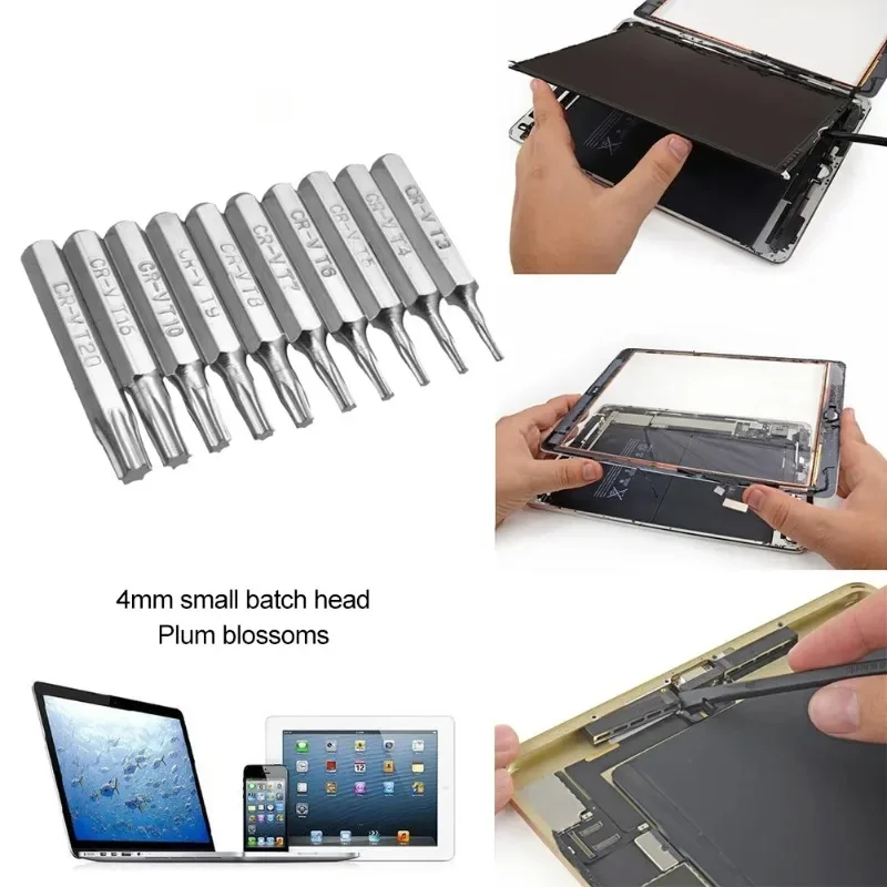 طقم تصليح الهاتف المحمول توركس الأمن سائق بت 10 قطعة CR-V مفك توركس بت مجموعة T3 T4 T5 T6 T7 T8 T9 T10 T15 T20