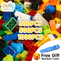 300 500 1000 Pieces Building Blocks City DIY Creative Bricks Compatible MOC Bricks Bulk Base Plate Educational Kids Toy Blocks