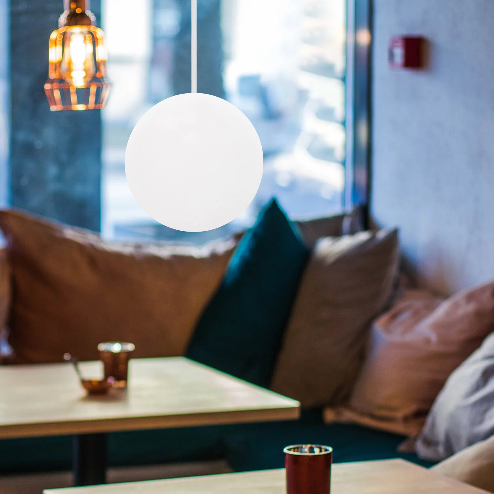 

Round Ball Shape Ceiling Pendant Lamp Acrylic Durable Decorative Hanging Light Fixture for Living Room Dining Hanging Lamp