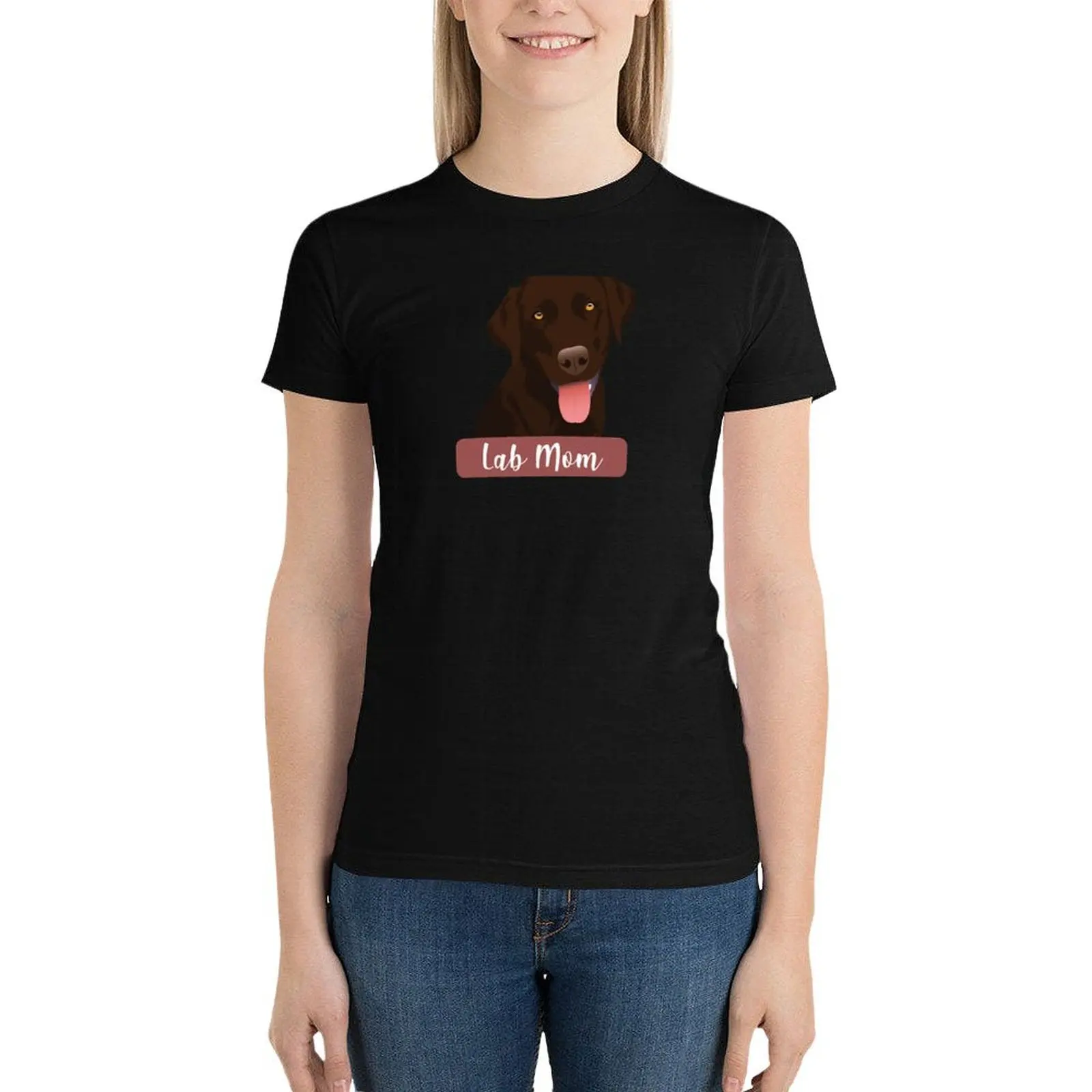 Chocolate Lab Mom T-Shirt cute clothes female Short sleeve tee Female clothing t-shirt dress for Women sexy