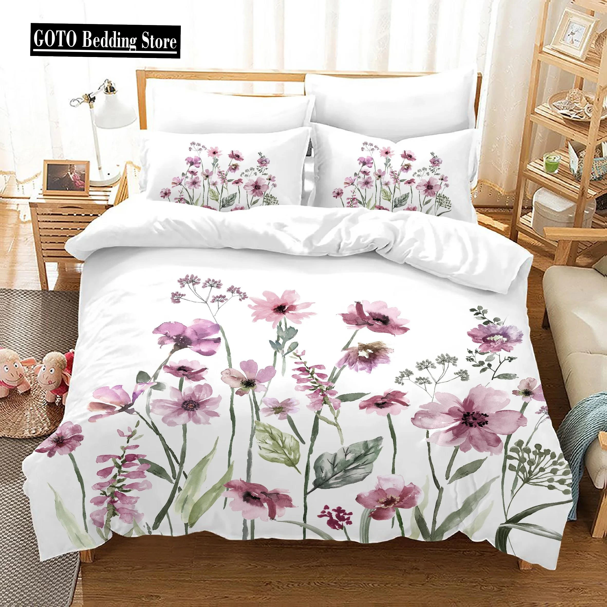 

Print Wedding Bedding Set Home Textile Super King Size Housse De Couette 240x220 Flower Jacquard Duvet Cover Sets Double 3 Pcs