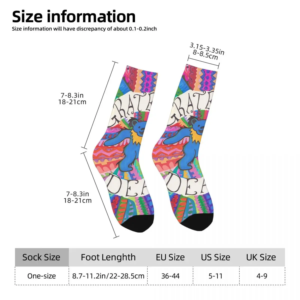 Bear Socks Hiking 3D Print Boy Girls Mid-calf Sock