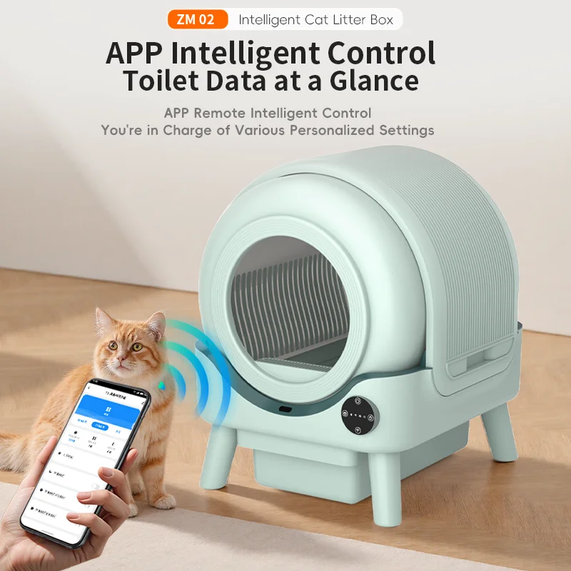 OEM/ODM  Smart Cat Toilet Sand Box Plastic Wifi App Control Self Cleaning Automatic Cat Litter Box Tray