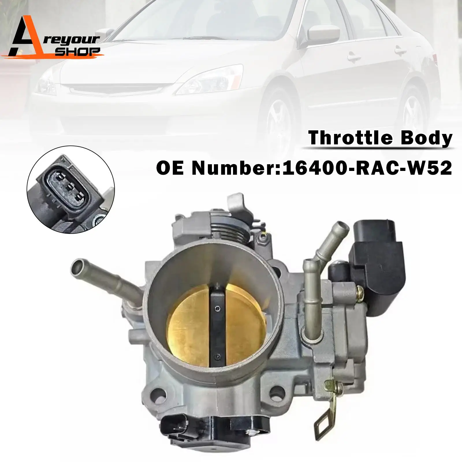 

Areyourshop Throttle Body 16400-RAC-W52 for Honda Accord Engine K20A7 2.0L 2003 2004 2005 2006 2007 2008