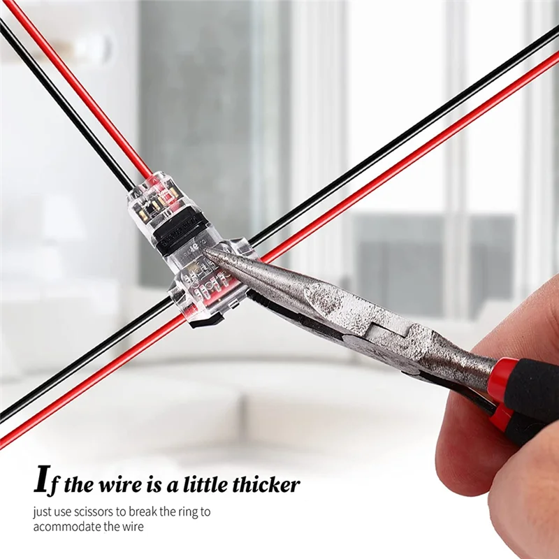 VEHO-100Pcs موصلات الأسلاك الجهد المنخفض T الحنفية موصلات الأسلاك 2 دبوس 2 طريقة موصل سلك السيارات لأسلاك LED الكهربائية