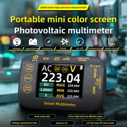 BSIDE Portable PV Multimeter AC DC Voltage Tester Voltage ohm capacitor diode connection, multi-function millivolt voltmeter