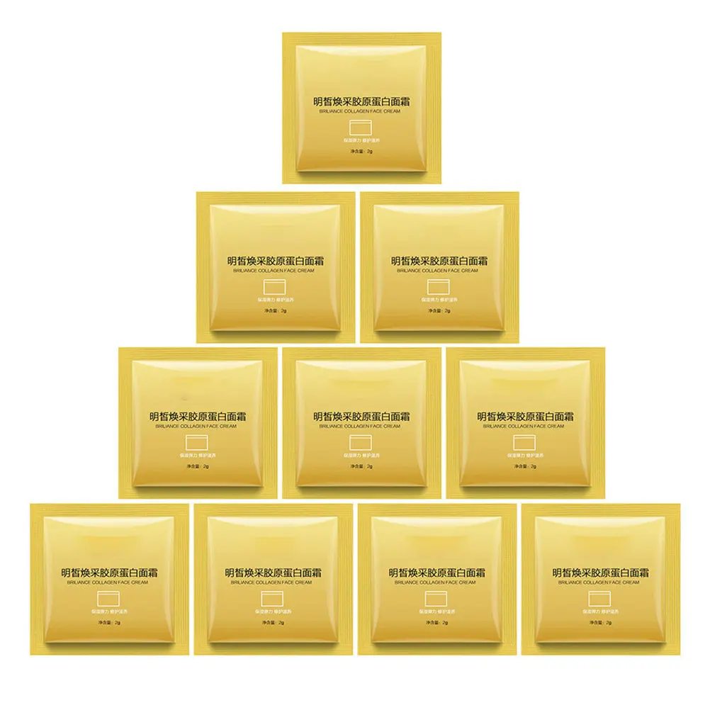 10Pcs Collagen Facial Cream Anti Aging Moisturizing Gel Hydrates Dry Skin Improves Texture Tightens Pores Restores