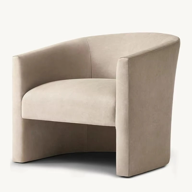 Minimalist Design Floor Sofa Lamb Wool High Back Armrest Single Sofa Chair Living Room Chair