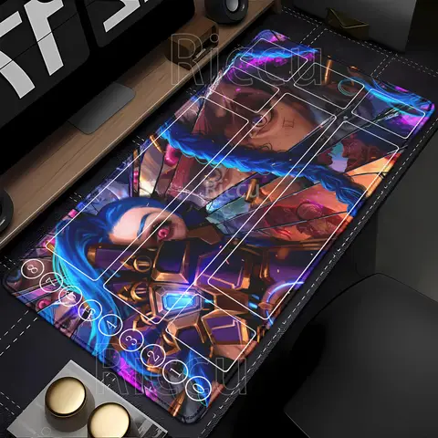 Riftbound LTCG Card playmat League of Mouse Pad Legends Jinx Series LOL 600x350mm overlock Board Game HD Printing XXL Desk Mat