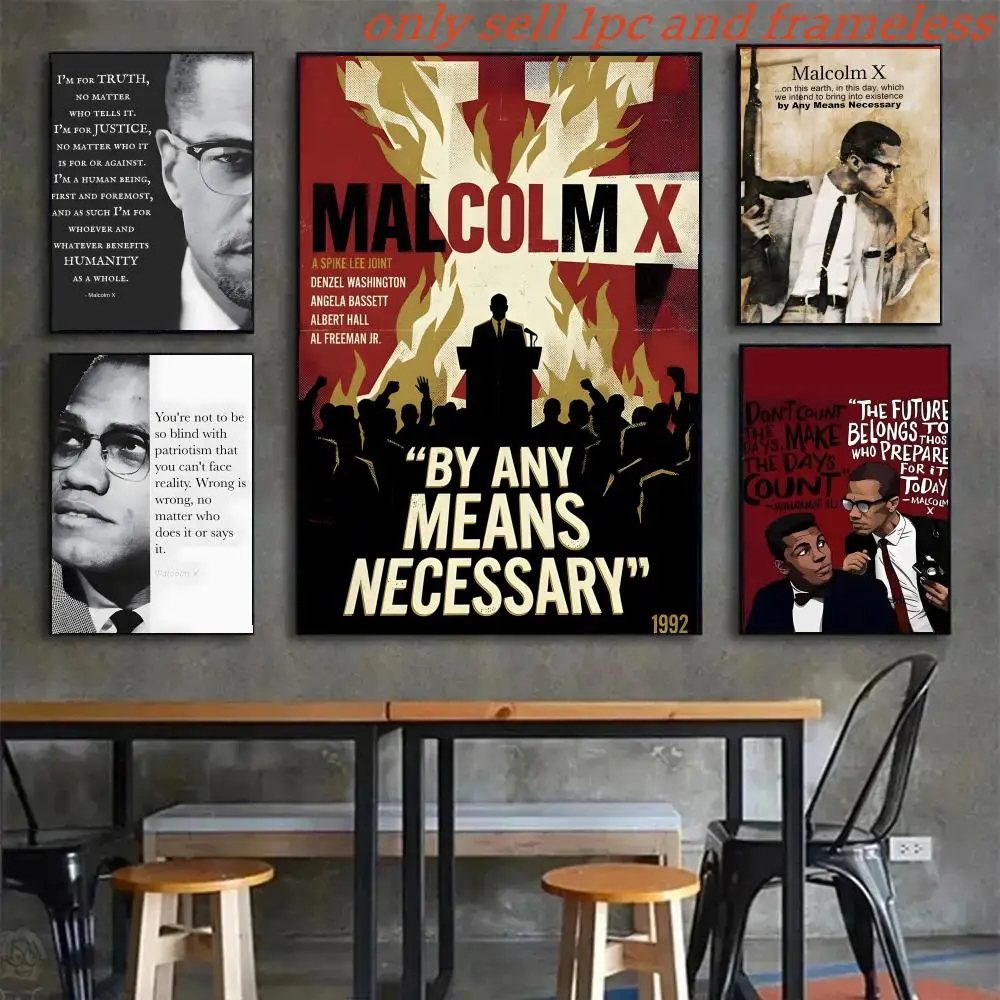 Poster Art painting with prints Home bedroom living room decoration gift African-American civil rights movement M-Malcolm X 2