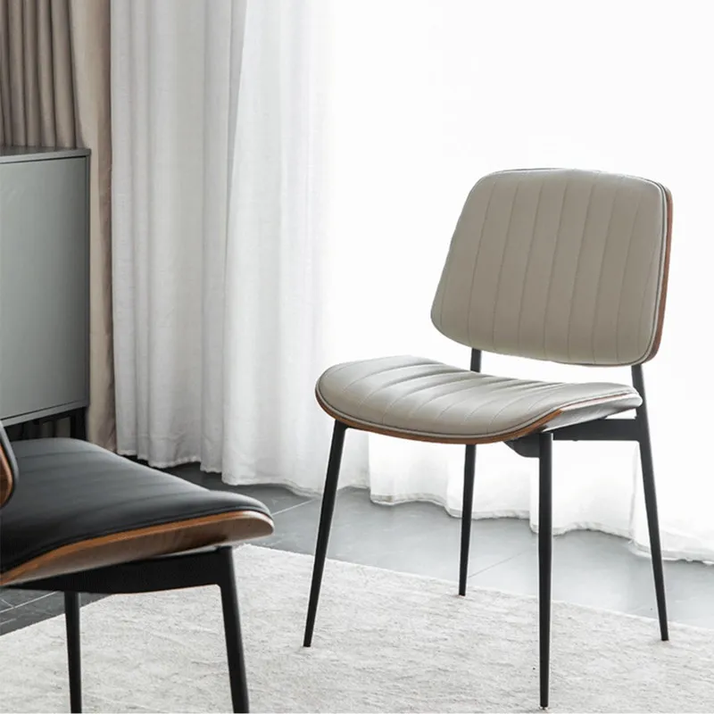 Leather Restaurant Dining Chairs Modern Luxury Computer Minimalist Dining Chairs Kitchen Vintage Vanity Stoel Home Furniture
