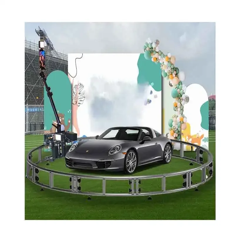 Auto 360 degree rotation camera photography shots zoom dolly circle 360 photobooth for  motor show