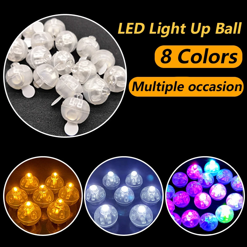 1Pc Small Round Ball Light Tumbler Ball Switch LED Flash Luminous Lamps Lantern Light for Birthday Party Glow Decor