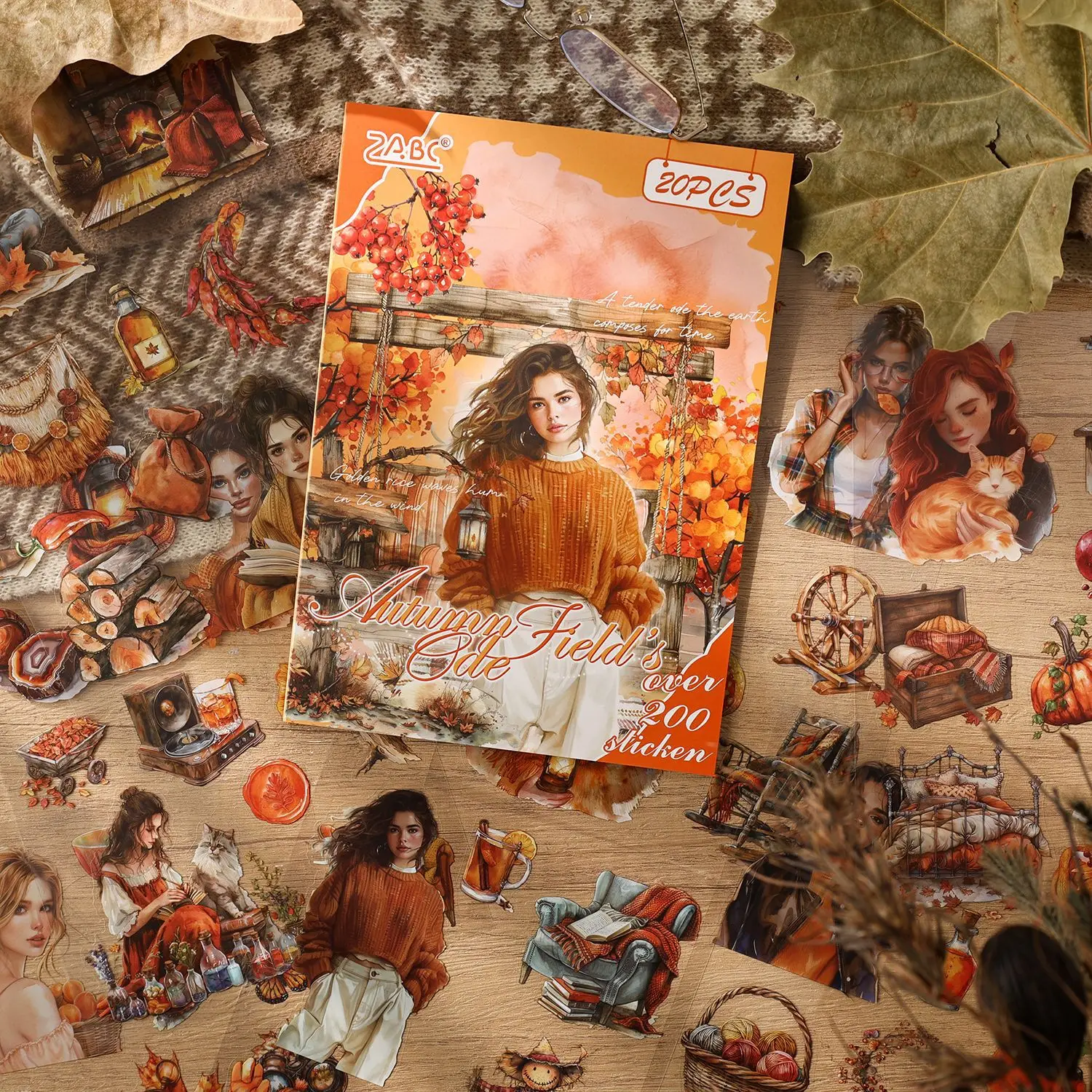 

20-Piece Big-Size Seasonal Scenery Sticker Set, Beautiful Views of Four Seasons, Ideal for Scrapbooking & Scene Building