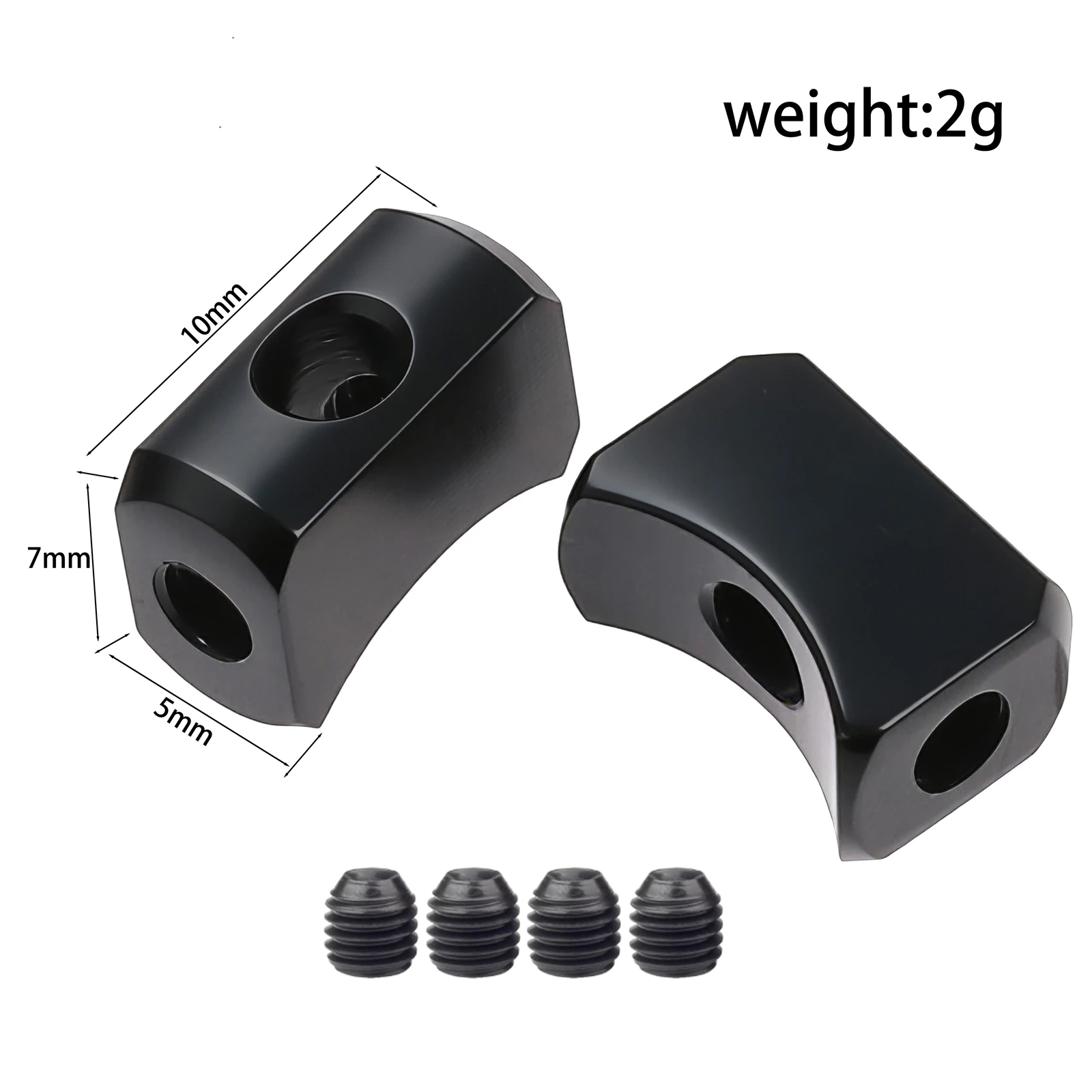 2-Pack Aluminum Exhaust Pipe Anti-Losening Fixing Block for 1/10 1/8 Scale RC Model Car Upgrade Part
