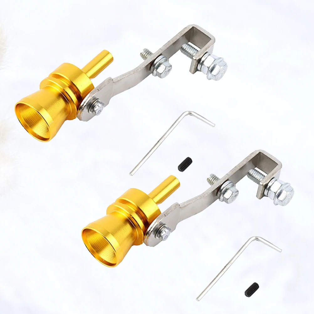 

2Pcs Car Tuning Turbine Whistle Golden Xl Exhaust Pipe Sounder Durable Easy Installation Clip Fix Most Vehicles Gift