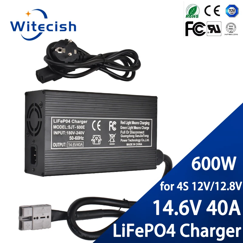 Lifepo4-Batterieladegerät 12V 40A Solarladegerät für 4S 12V 12,8V 14,6V 40A Lifepo4-Batterieladegerät. Es wird mit einem Lüfter geliefert