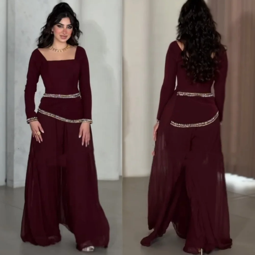 

Индивидуальные ретро замысловатые джерси с блестками, плиссированные трапециевидные платья с квадратным вырезом, длинные платья на заказ, простые