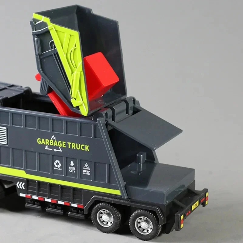 New 1:30City Garbage Truck Car Model Diecast Garbage Sorting Sanitation Road Sweeper Vehicle Car Model Simulation Collection Toy