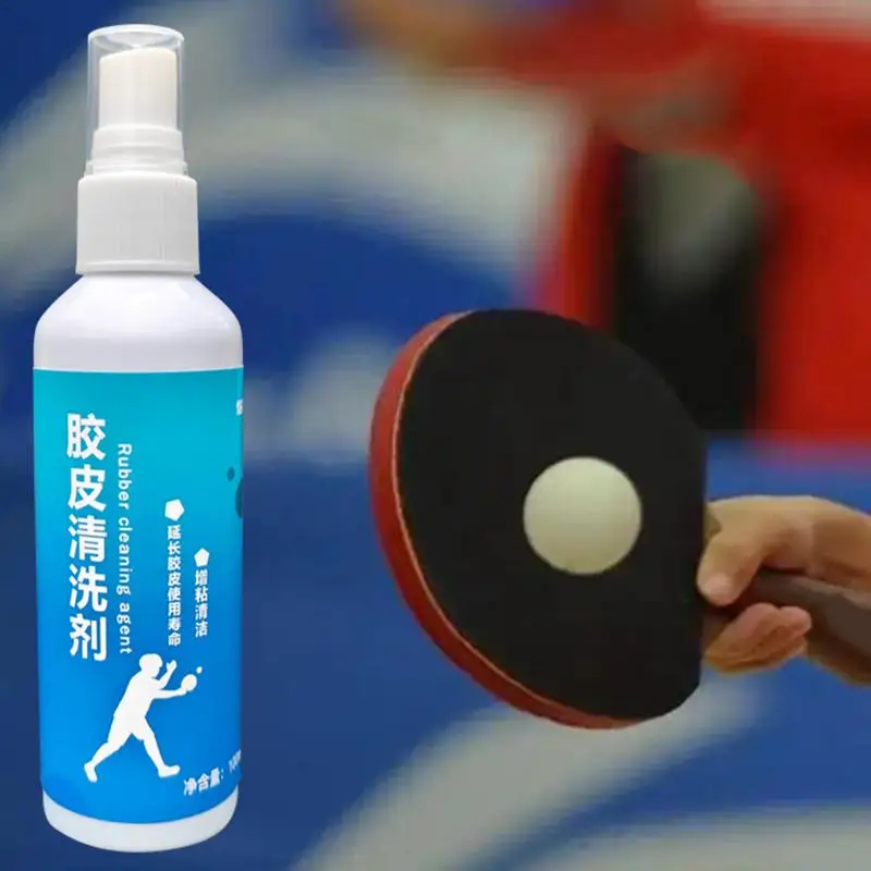 Table Tennis Racket Cleaner Ping Pong Paddle Cleaning Spray 100ml Paddle Rubber Care Spray Cleans Dust Oil Stains Sweat From The