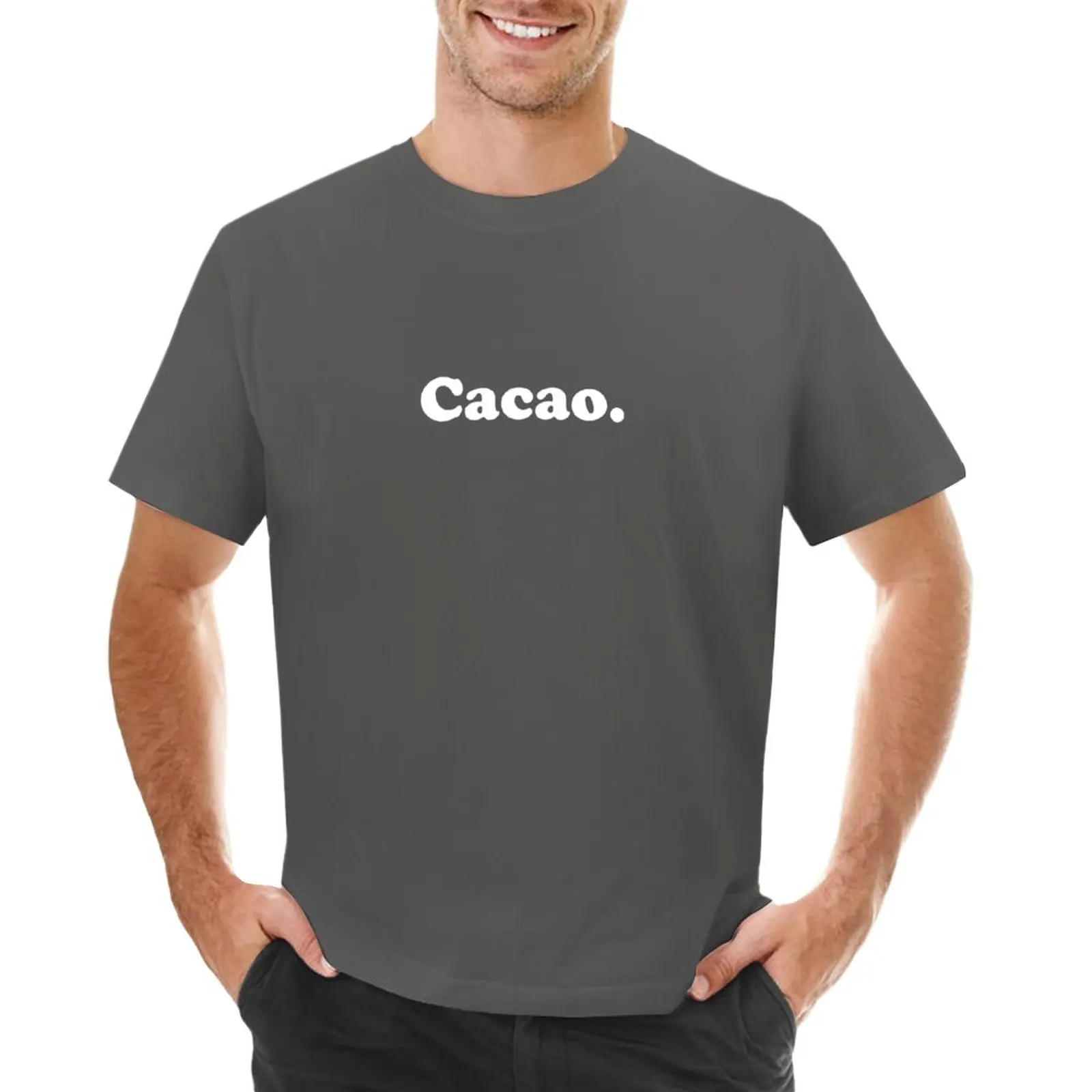 

cacao. (simple white) T-Shirt customs design your own for a boy summer clothes men workout shirt