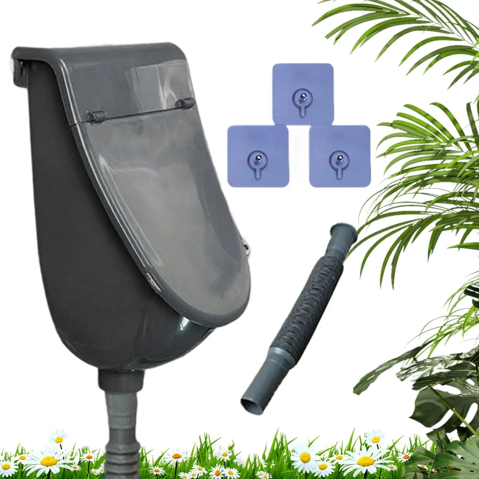 

Wall Urinal Urine Separator PP Wall Mounted Toilet Odorless Urine Separator with Lid for Home Motorhome Boy Men Dorm Garden ﻿